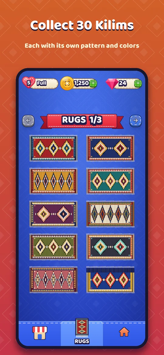 Collect 30 kilims